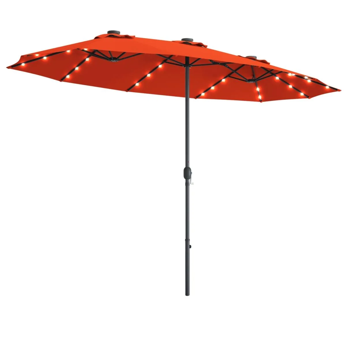 SlickBlue SlickBlue 15 Ft Patio LED Crank Solar 36 Lights Orange Umbrella — product photo