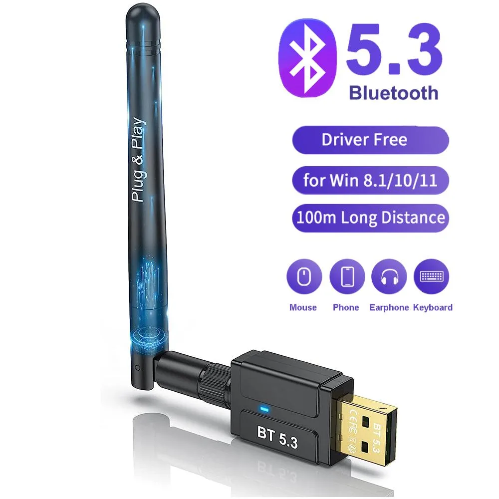 Hitoor Hitoor 0C1#Q2119_B Bluetooth 5.3 Adapter with 360° Antenna (Black) — product photo