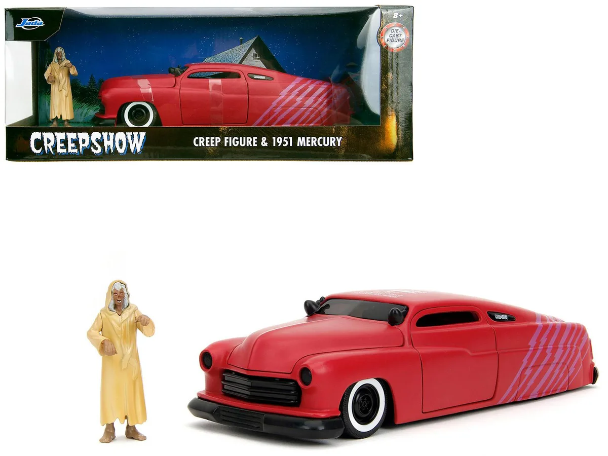 Jada Jada 1951 Mercury Matt Red Purple Stripes Creep Figure Creepshow 1982 1/24 Diecast Model Car — product photo