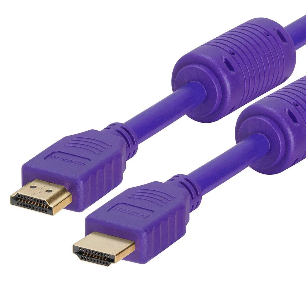 CMPLE CMPLE 1.5ft HDMI 2.0 cable 4K 60Hz 18Gbps 28AWG purple — product photo