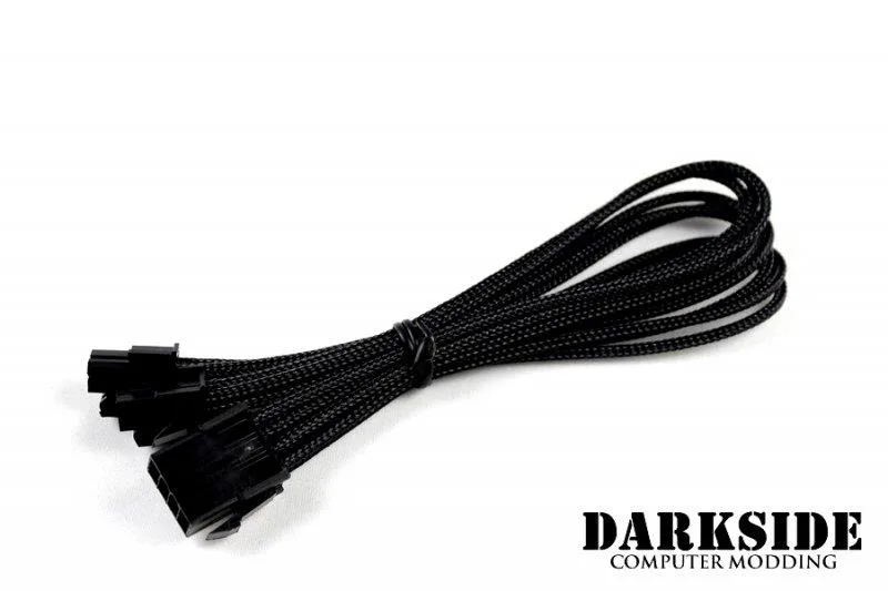 Darkside Computer Modding Darkside Computer Modding 4+4 EPS 12" HSL Single Braid Extension Cable Jet Black — product photo