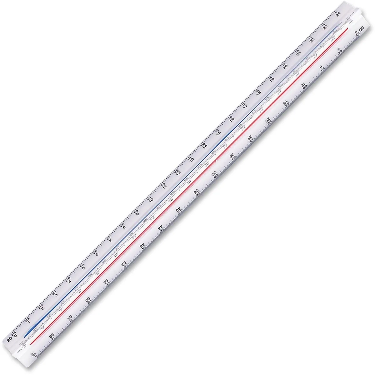 Staedtler Staedtler 9871934BK Triangular Scale 12" White 10 20 30 40 50 60 parts per inch — product photo