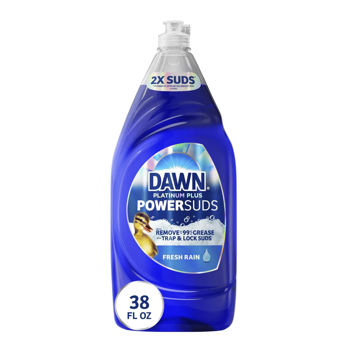 White 38 oz bottle of Metra P_11921 liquid dish soap