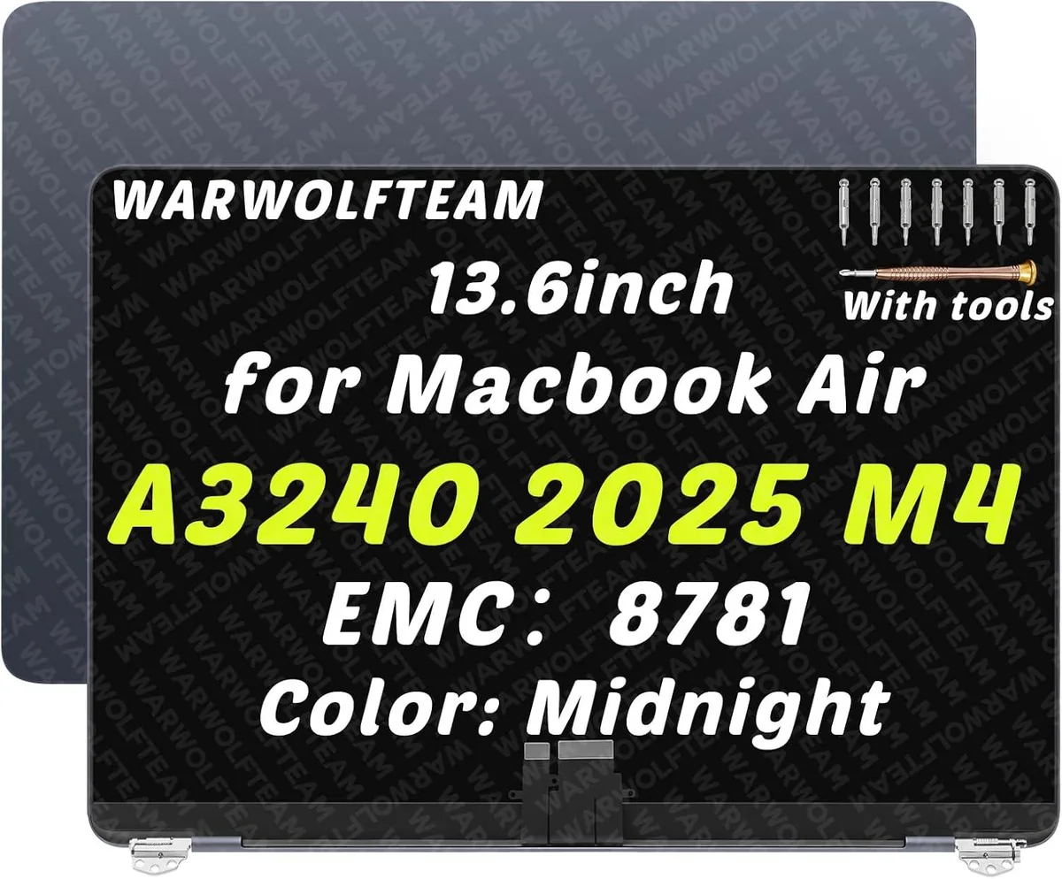 NUOLAISUN NUOLAISUN for MacBook Air A3240 2025 13.6in 2560x1664 LCD Screen Replacement Midnight — product photo