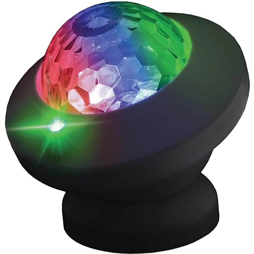 Compact rectangular laser projector with adjustable stand and remote control, matte black finish