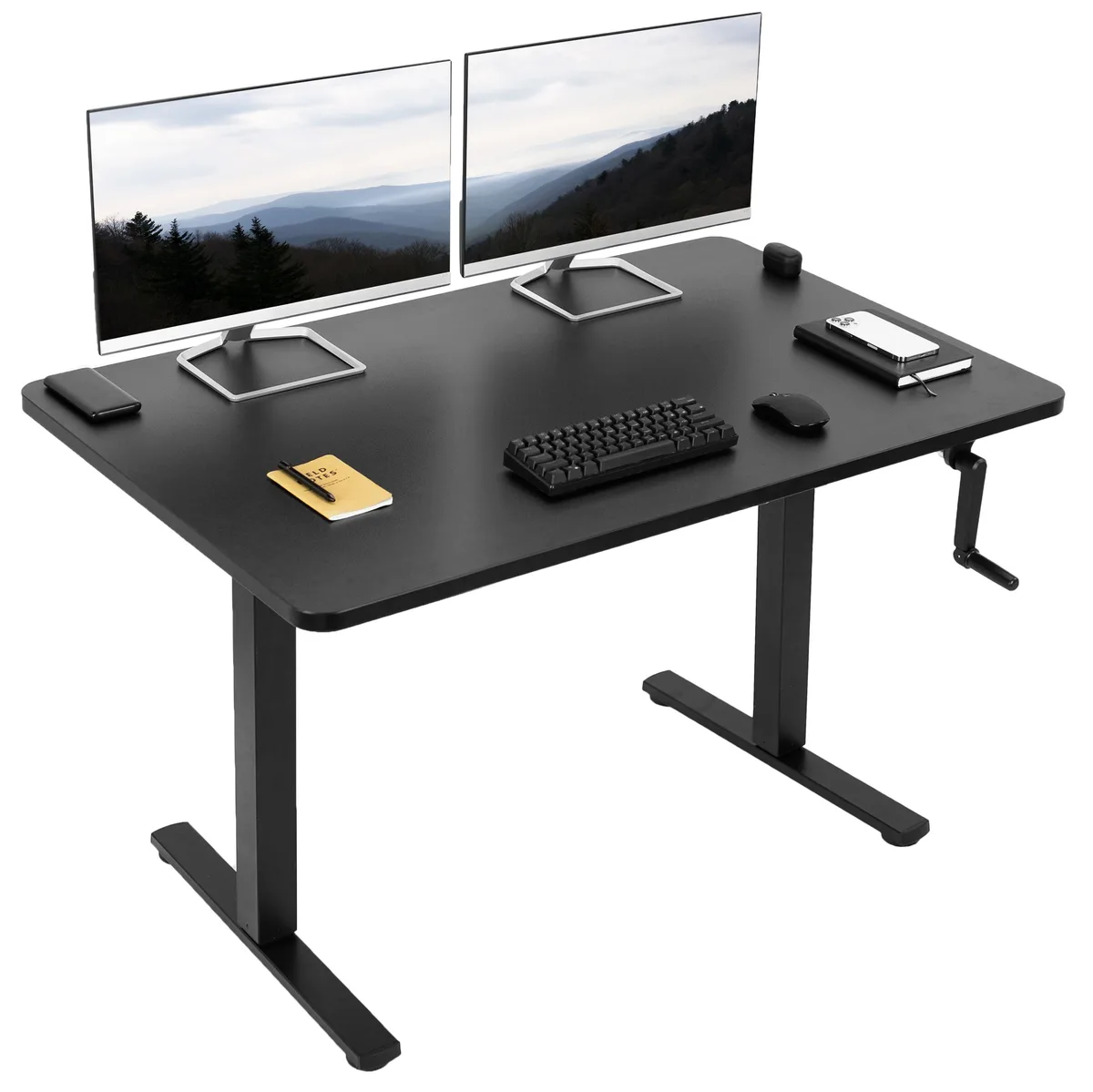 VIVO VIVO Manual 48 x 30 Standing Desk Black Top Black Frame — product photo
