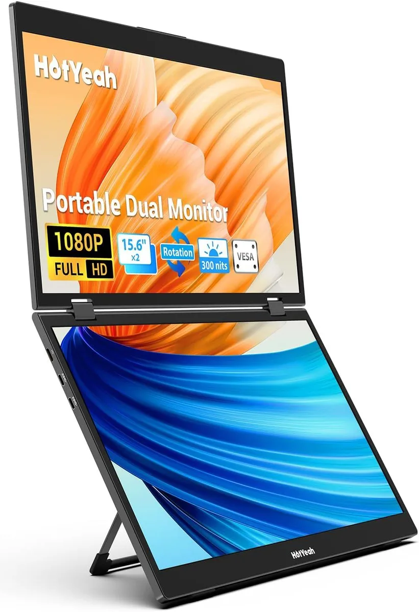 BFKK BFKK Triple Laptop Screen Extender 15.6" 1080P FHD IPS Folding Stacked Portable Monitor — product photo