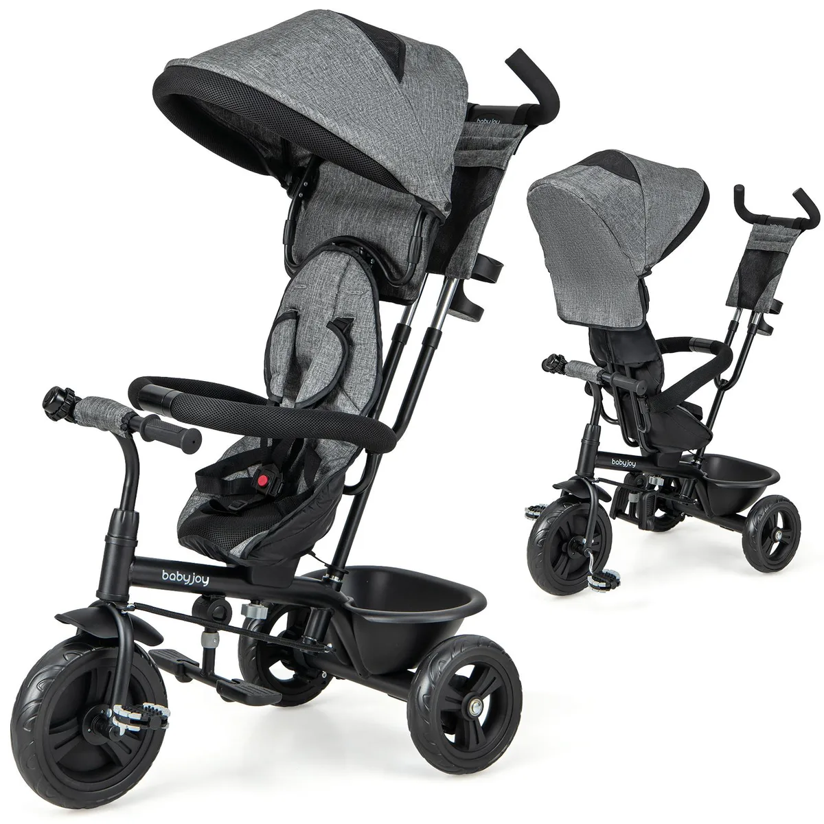 SlickBlue SlickBlue 4-in-1 Baby Trike Grey — product photo