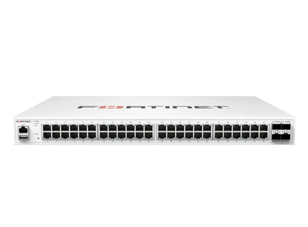 Fortinet Fortinet FS-148F-FPOE network switch 48 GE RJ45 4 10G SFP+ PoE+ — product photo