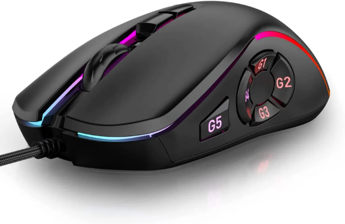Teamyo Teamyo Gaming Mouse Wired USB 7200 DPI 10 Buttons 14 RGB Black — product photo