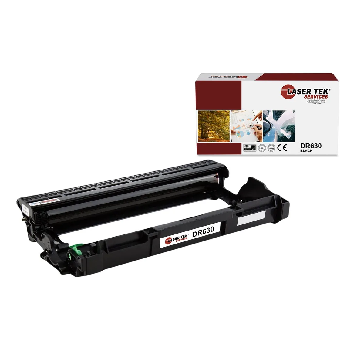Black drum unit in sealed packaging