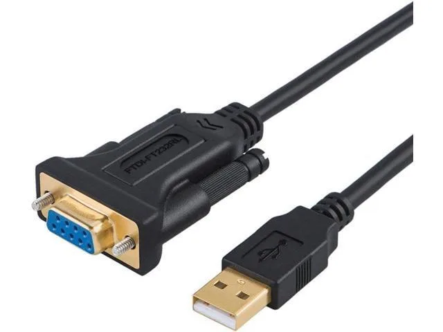 Manw Manw USB 2.0 to RS232 Female DB9 Serial Cable 6.6ft PL2303 Black — product photo