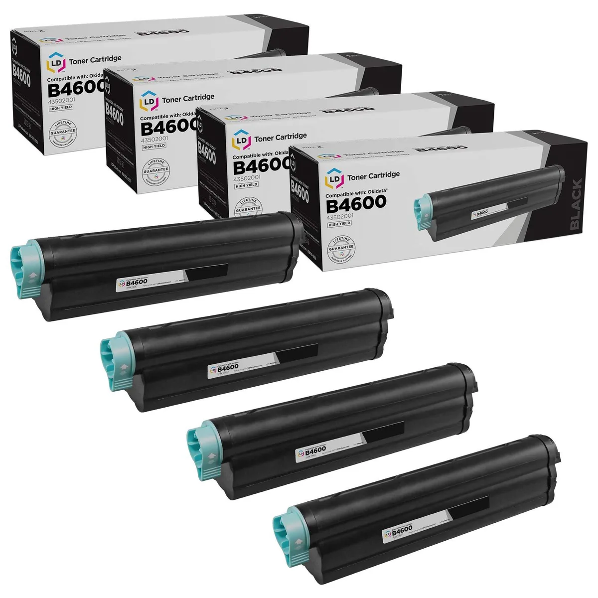 LD Products LD Products Compatible Toner Cartridge 43502001 Type 9 High Yield Black 4-Pack — product photo
