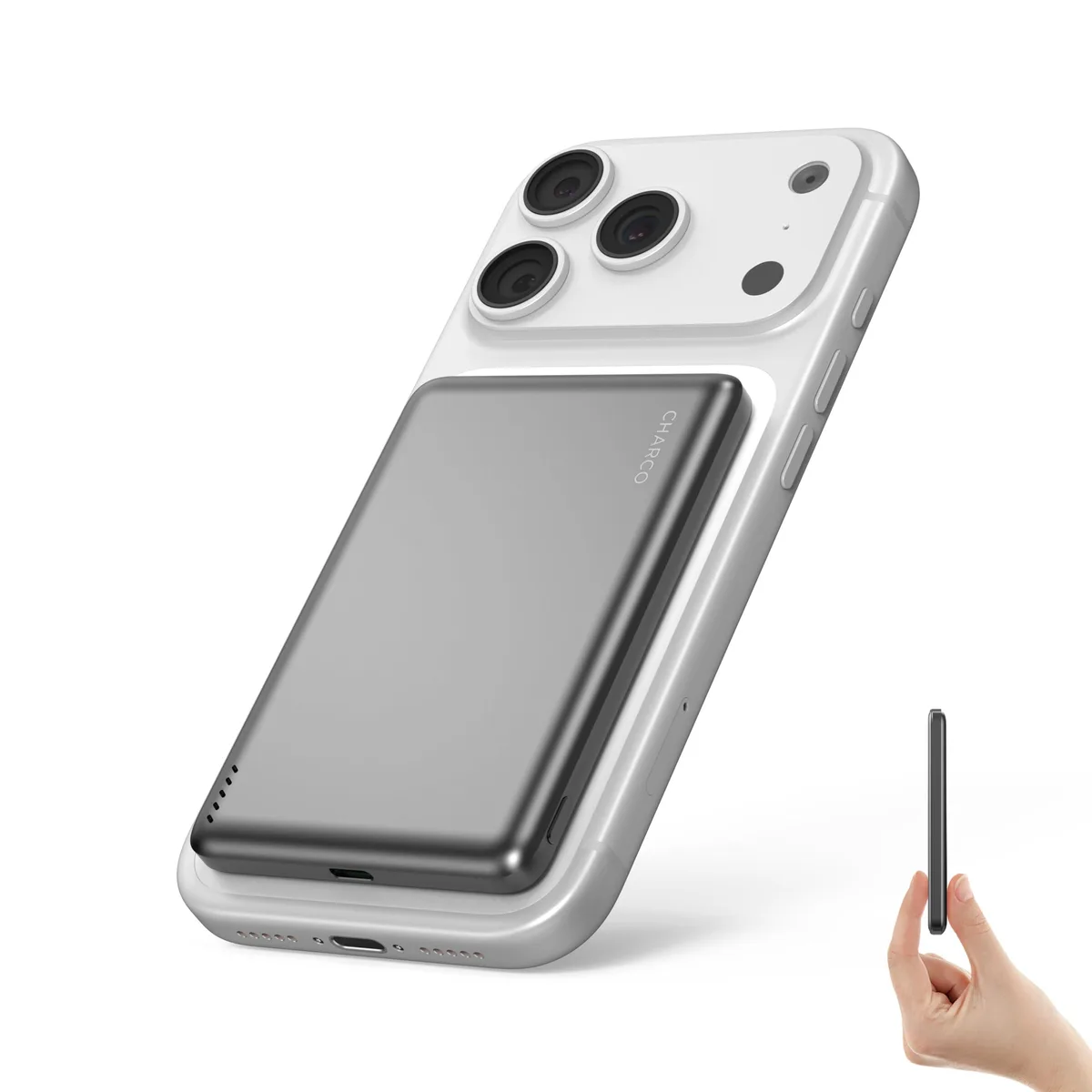 CHARCO HT S02A Magnetic Power Bank 5000mAh Grey — product photo