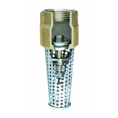 Simmons 453SB 1-inch bronze foot valve with stainless steel strainer, transparent finish