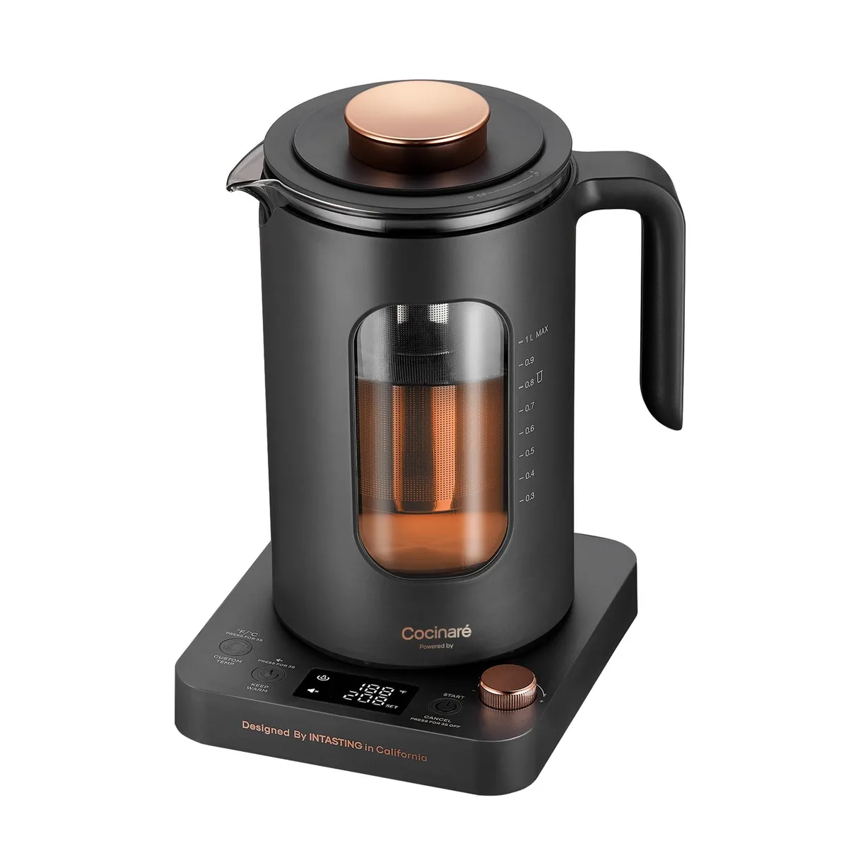  intasting FLOW M10 Pro CEK-207 Electric Tea Kettle with Infuser 1L Dark Gray — product photo