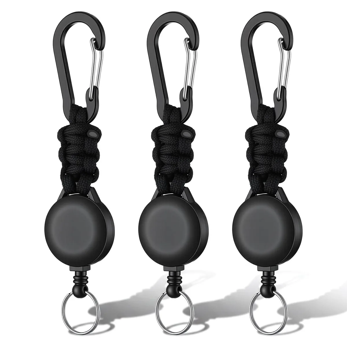  Chsoejuf 5430POEK3112 keyholder 3-pack black retractable carabiner 48 cm extension — product photo