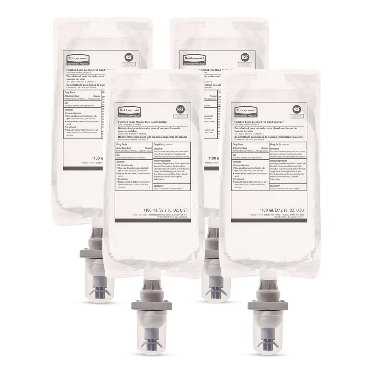 Rubbermaid Rubbermaid 2147027 Auto Foam Refill Antibacterial Hand Soap Fragrance Free 1100 mL 4 Carton skin care — product photo