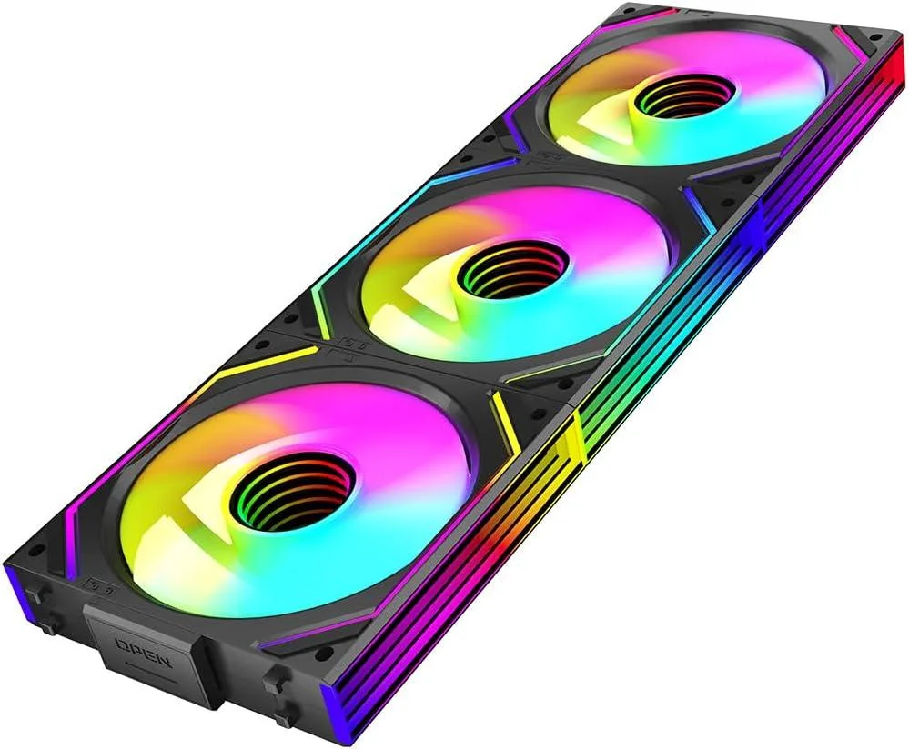 BFKK BFKK UNI Fan 120mm White Edition Infinity Mirror ARGB PWM Case Fan 3 Pack Black — product photo