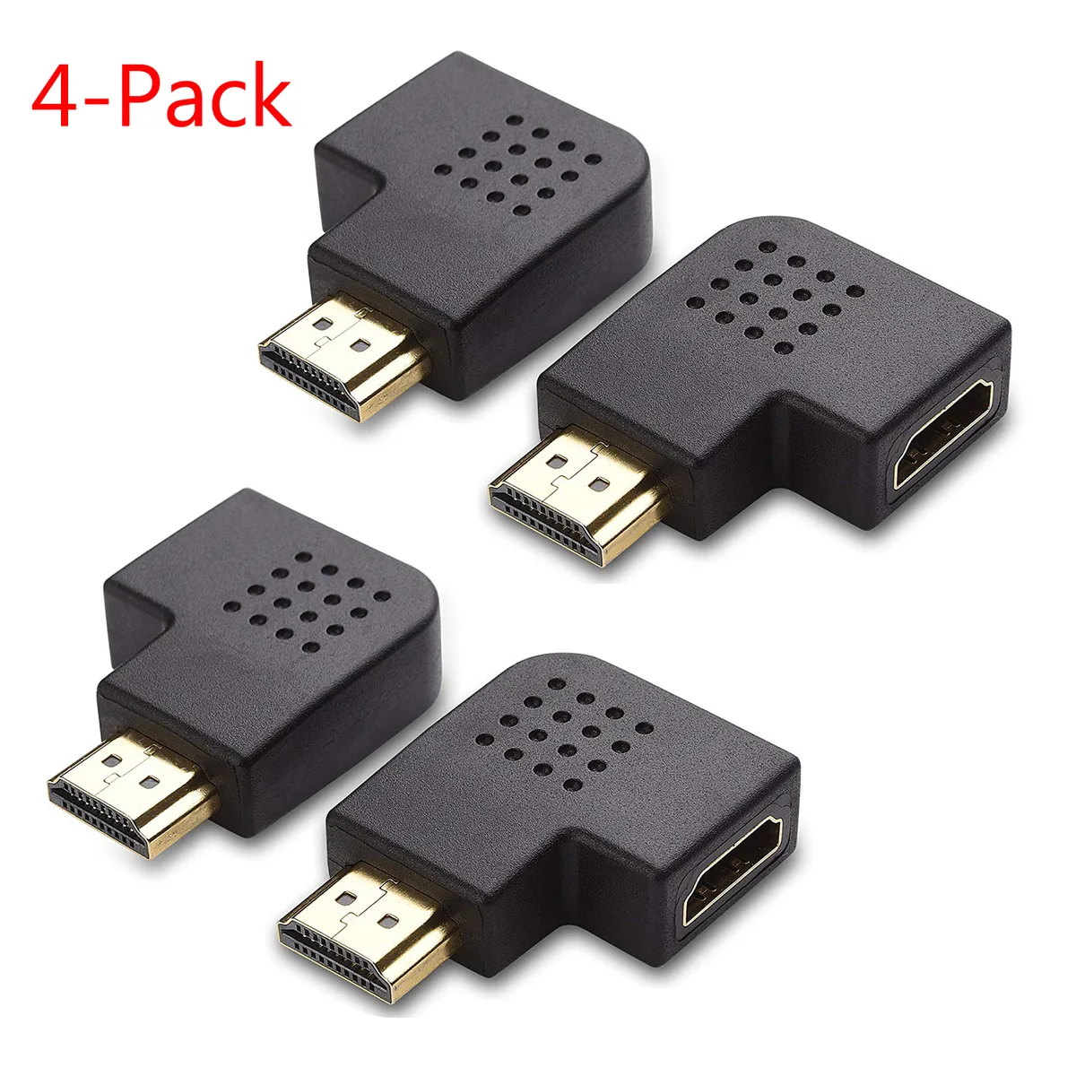Jansicotek Jansicotek 4 Pack 90 &amp; 270 Degree HDMI Male to Female Audio Video Converter — product photo