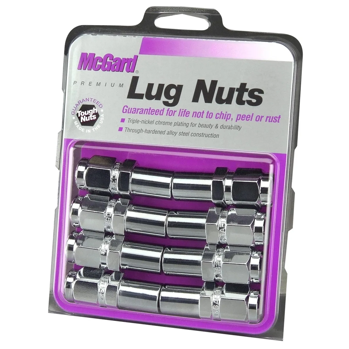 MCGARD MCGARD 62820 Chrome Duplex Long 1.00" Shank Lug Nut Set 1/2"-20 — product photo