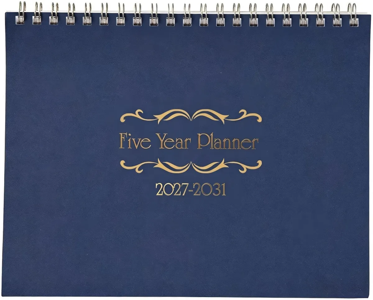 Blue spiral-bound wall calendar planner 11 x 8.5 inch 61 pages