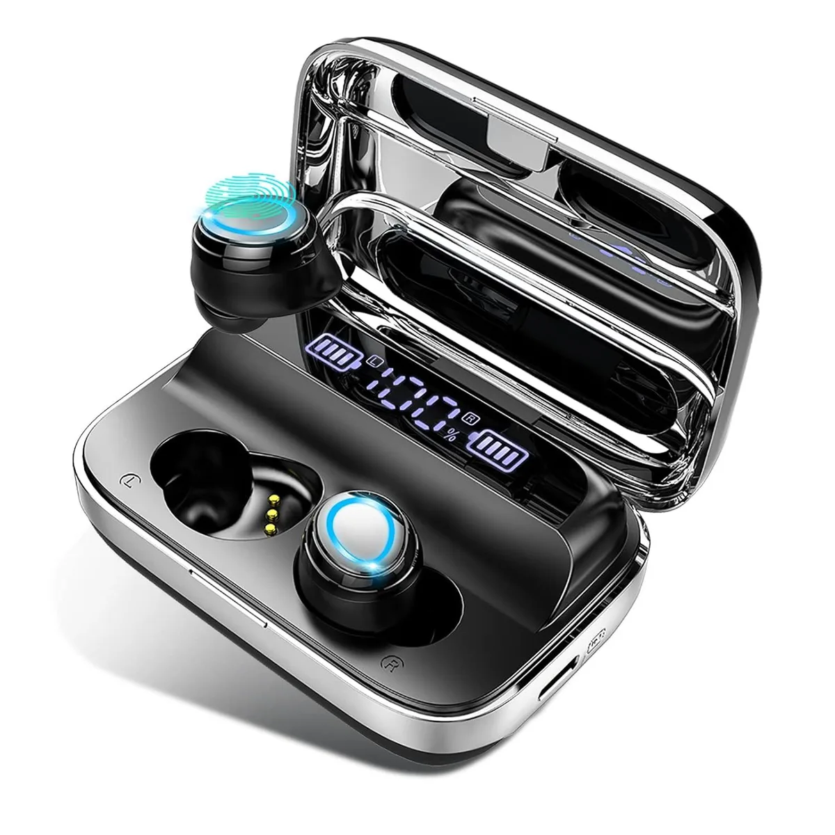 Zell Electronics Zell Electronics Wireless Earbuds Bluetooth 5.3 140H Black Silver — product photo