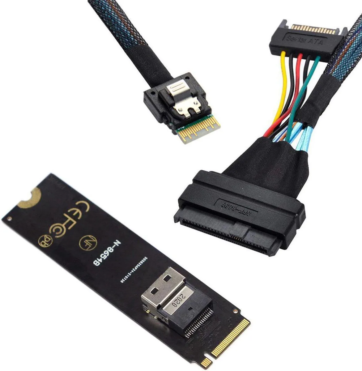 Vszerda Vszerda Mainboard SSD Slimline SAS PCIe Adapter NGFF M-Key NVME to SFF-8654 U.2 SFF-8639 Cable — product photo