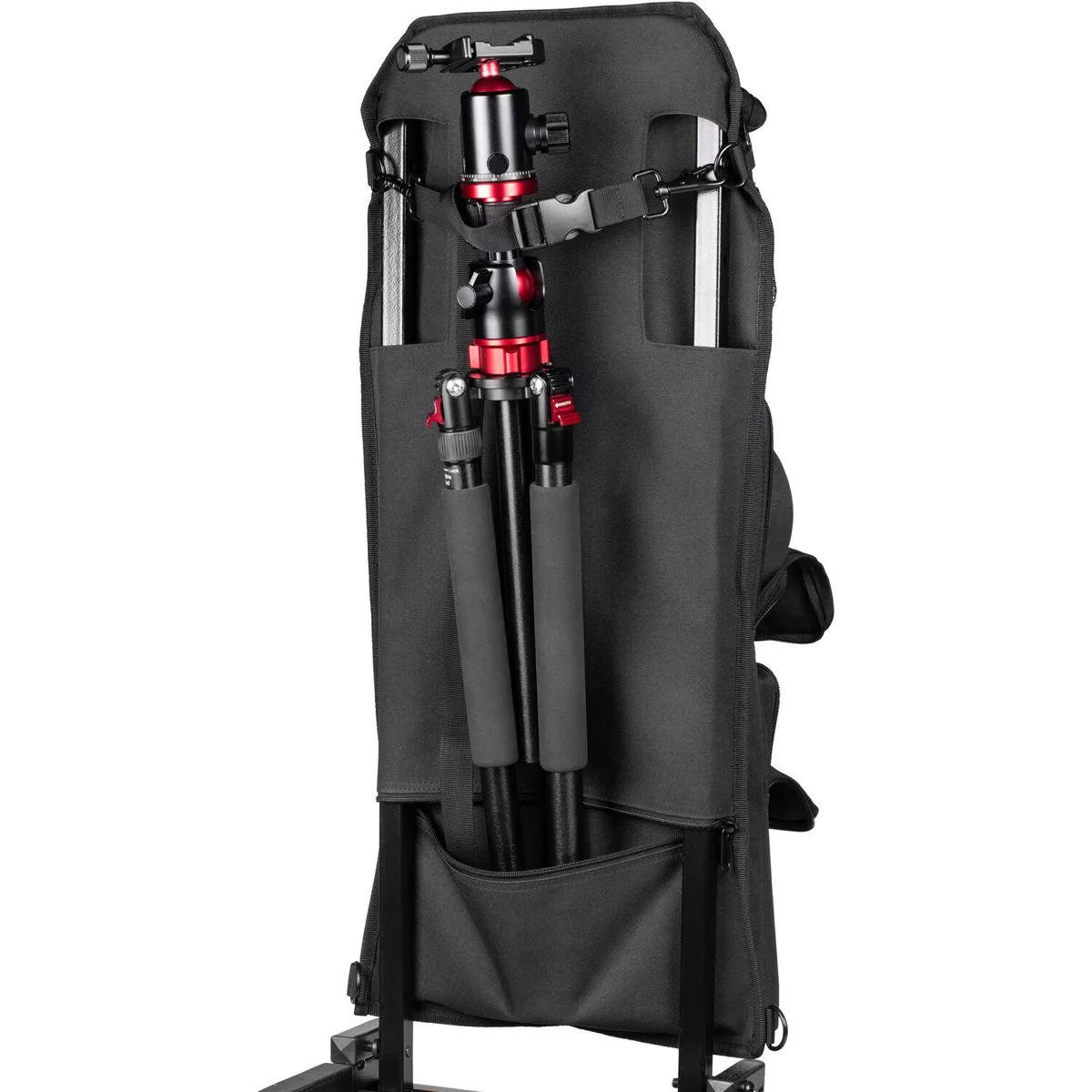 Black 600D polyester slip-on bag with seven pockets for utility cart handle