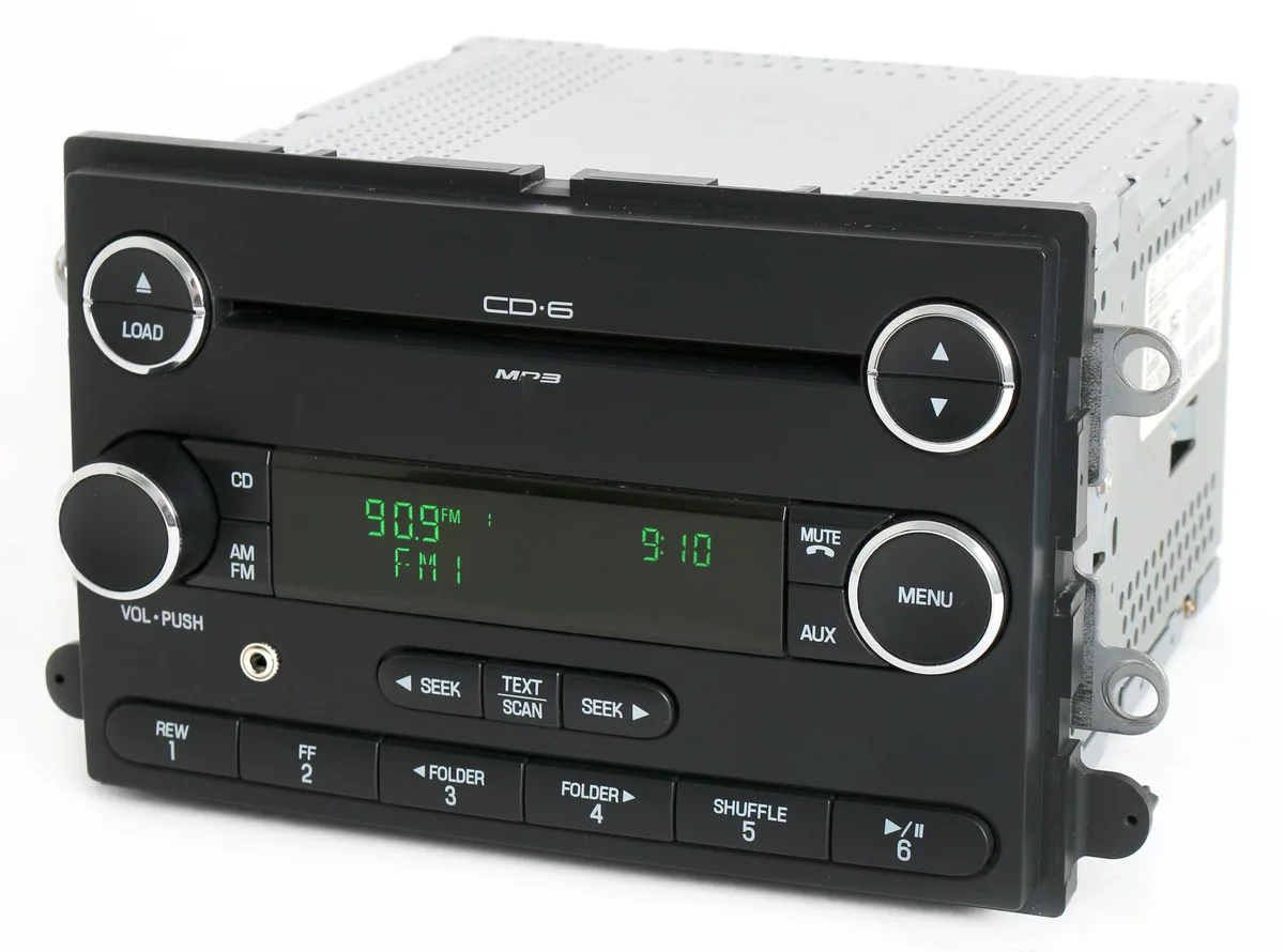 1 Factory Radio 1 Factory Radio 8G1T-18C815-DA Receiver AM FM 6 Disc CD Aux 3.5 mm 2008 2009 — product photo