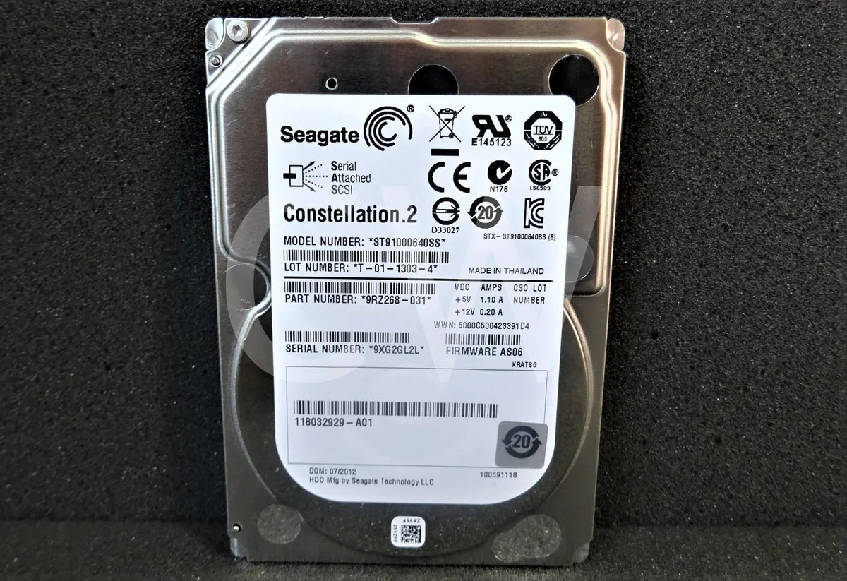 Seagate Seagate ST91000640SS Constellation 1TB 7200RPM 6Gbps SAS 2.5in internal hard drive — product photo