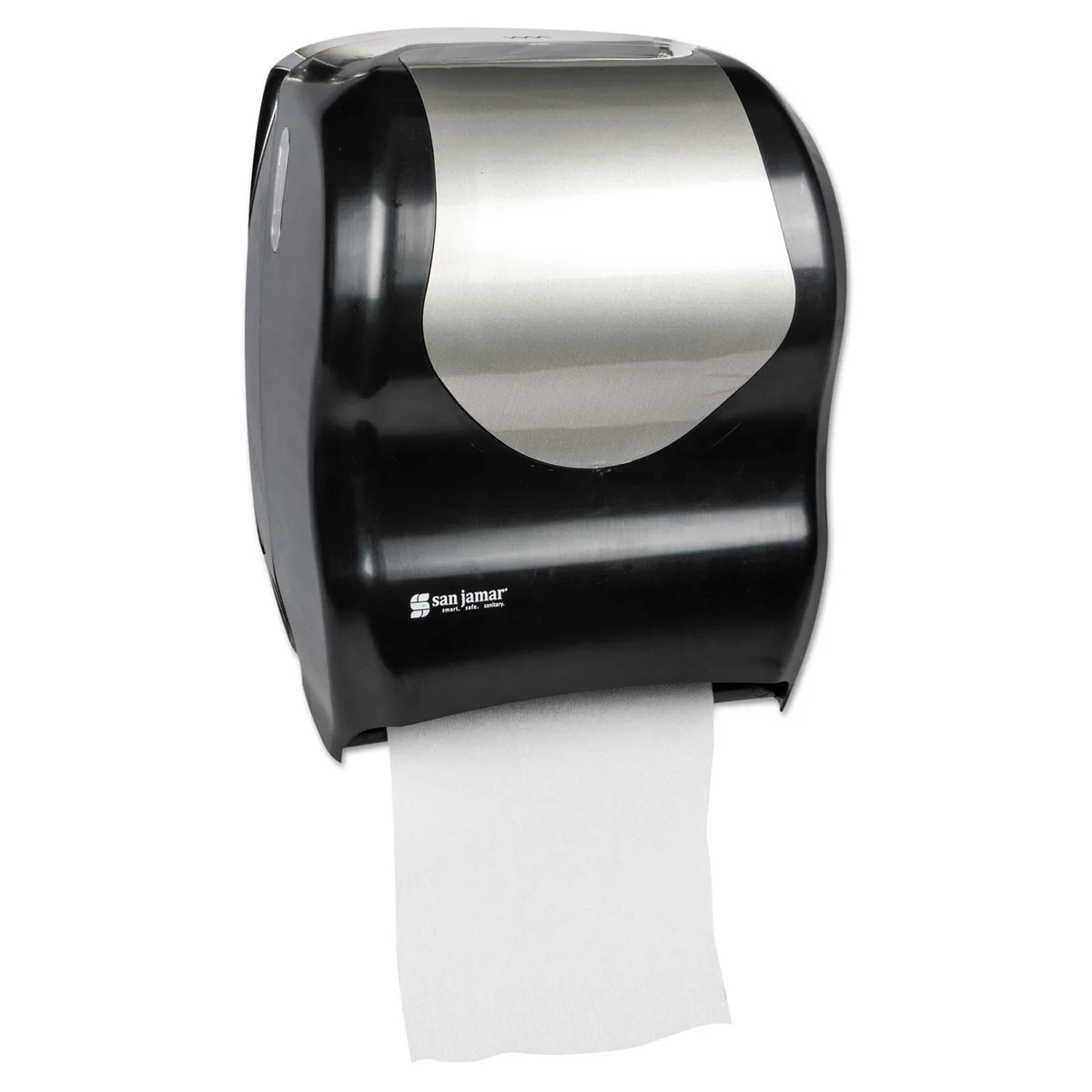 San Jamar San Jamar T1370BKSS Touchless Roll Towel Dispenser Black/Silver — product photo