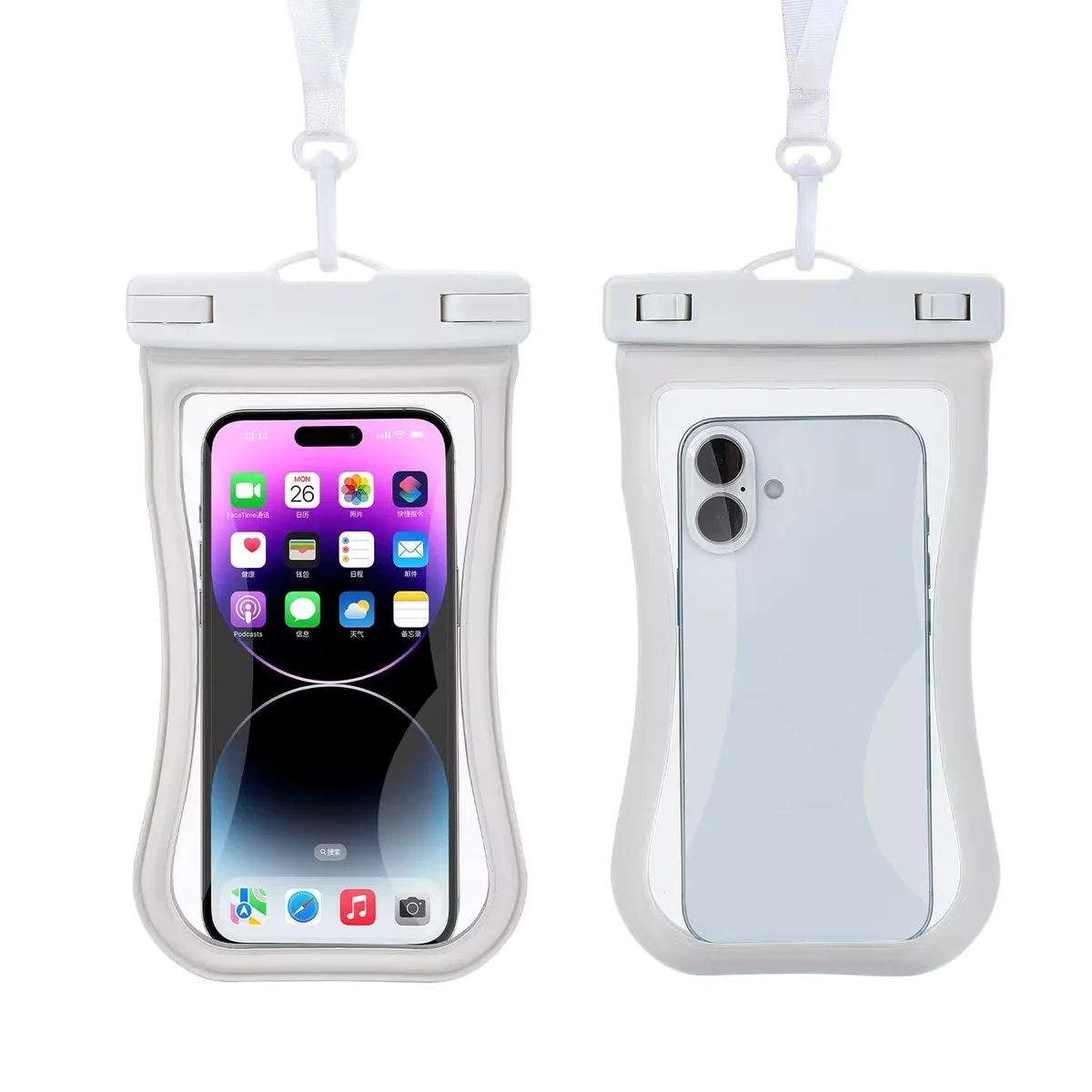 No Sew No Sew Wp-dry-bag-wht-7 White Waterproof Phone Pouch 6.0x4.5x7.0 in — product photo