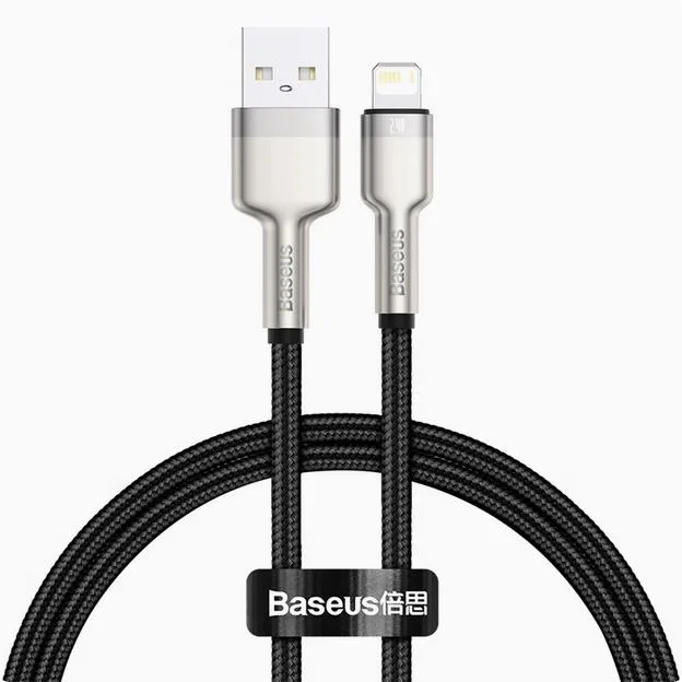 BASEUS BASEUS Cafule USB to Lightning cable 2.4 A 480 Mbps 1 m Black — product photo