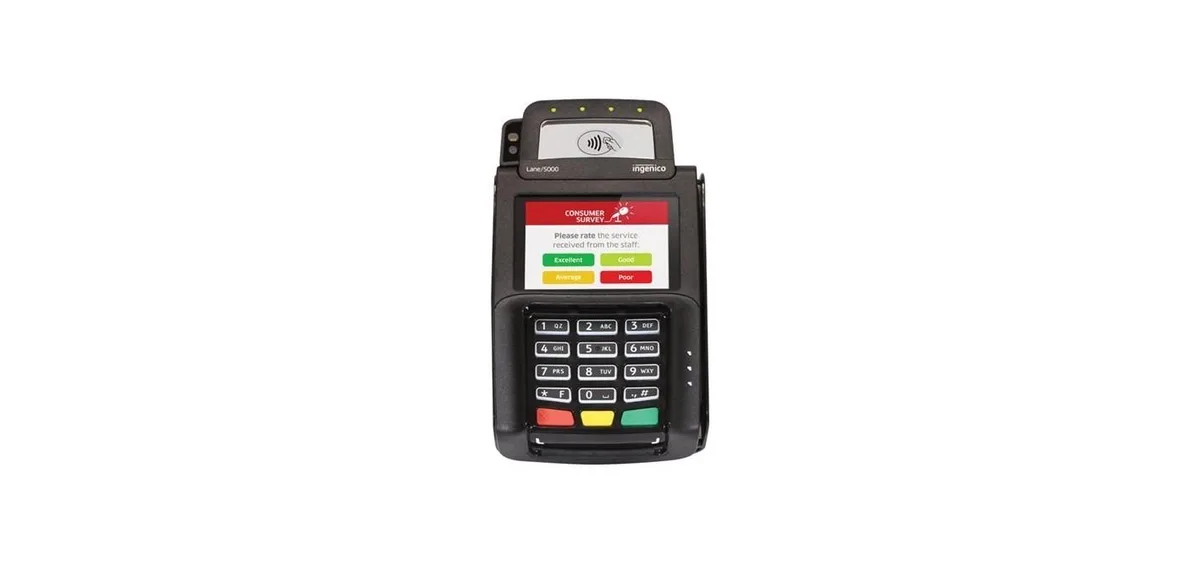 Ingenico Ingenico LAN500-USSCN06A credit card reader 3.5" color touchscreen 512 MB flash — product photo