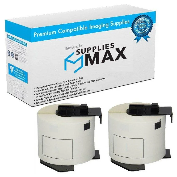 SuppliesMax SuppliesMax DK-1202 Label Tape 2.4×3.9in 2-Pack 300 Labels — product photo