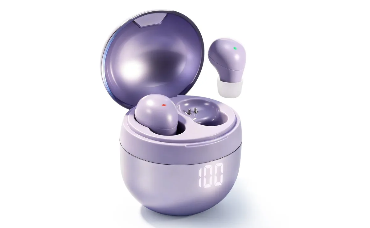 GreatQIQI SK18 Purple Bluetooth 6.0 earbuds 0.08oz 39g — product photo