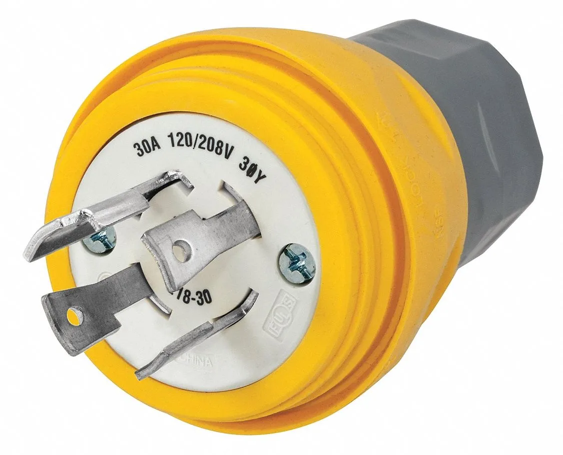 Hubbell Incorporated Hubbell Incorporated HBL28W78 Watertight Locking Plug L18-30P 30 A 120/208V AC — product photo