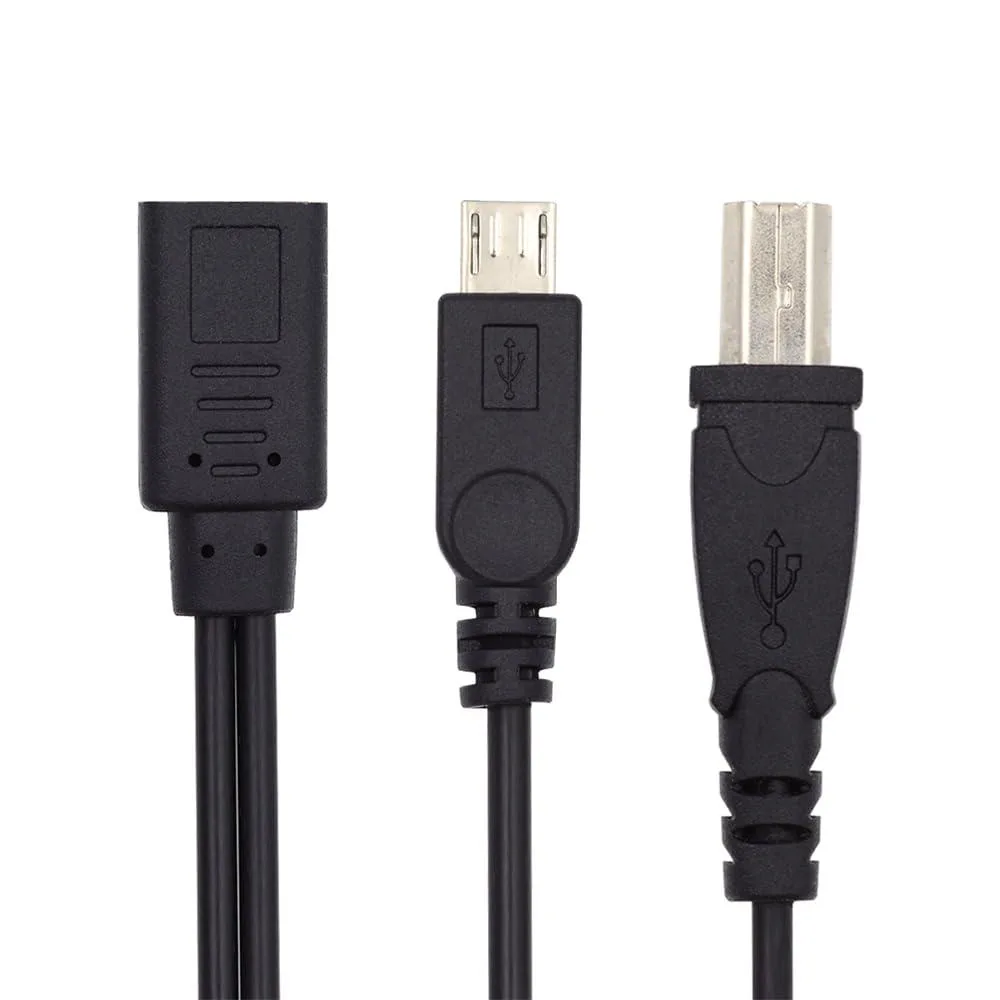 Vszerda Vszerda USB-C Female to Micro USB &amp; Type-B Splitter Cable 30cm 32AWG — product photo
