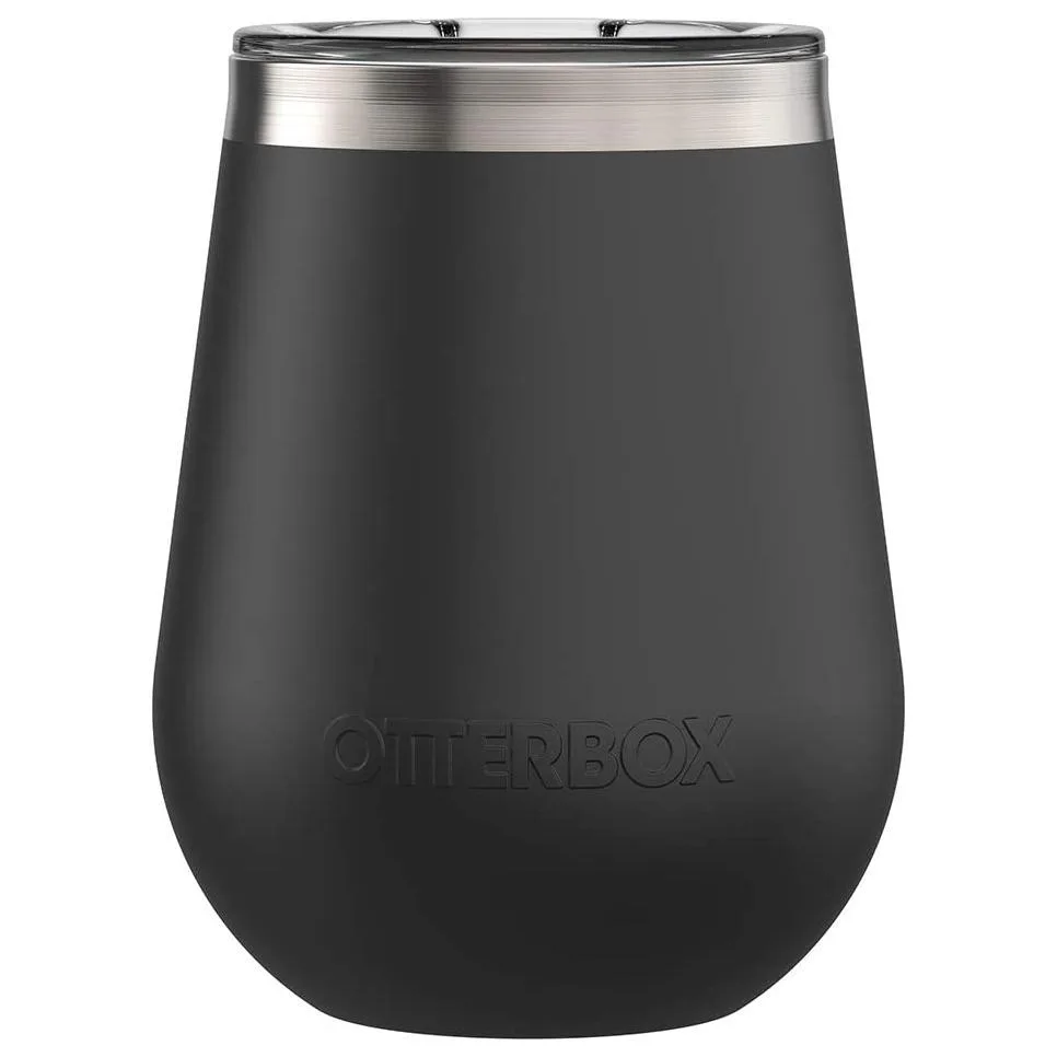 Silver stainless steel stemless wine tumbler, 10oz