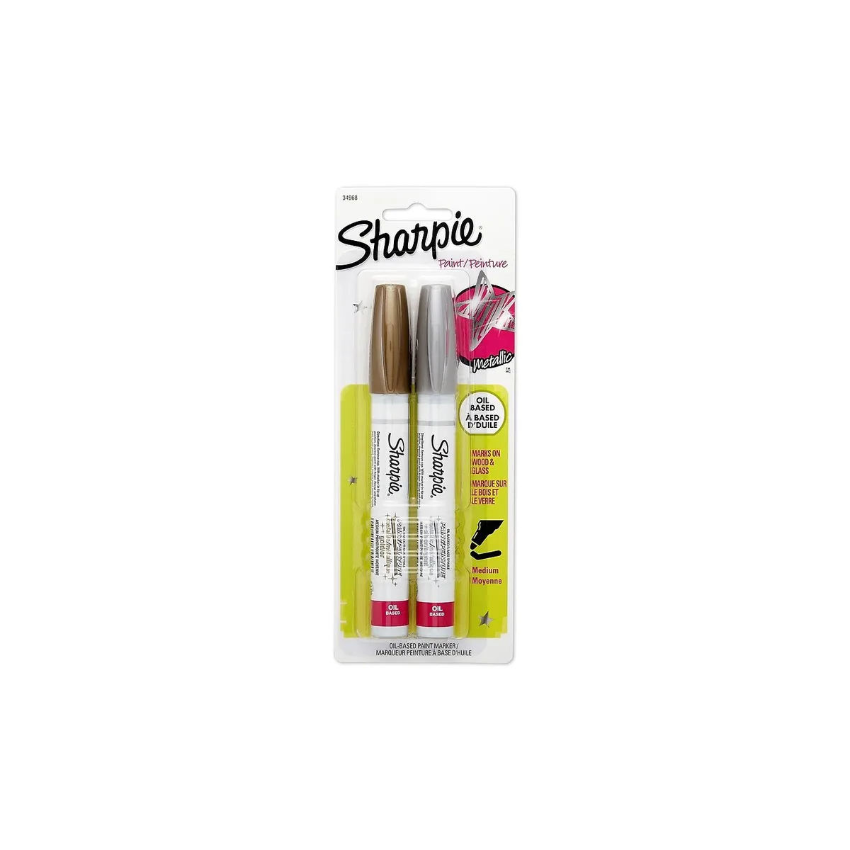 Sanford Sanford 34968PP Sharpie Permanent Paint Marker Medium Bullet Tip Assorted Metallic 2 Pack — product photo