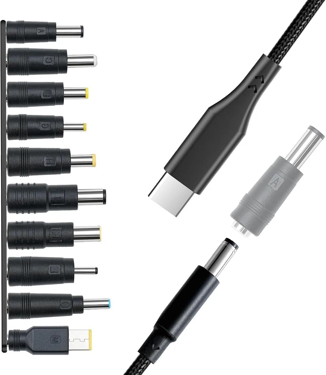 FLEANE FLEANE USB-C PD to DC 5.5x2.1mm 100W 10pcs adapter kit — product photo