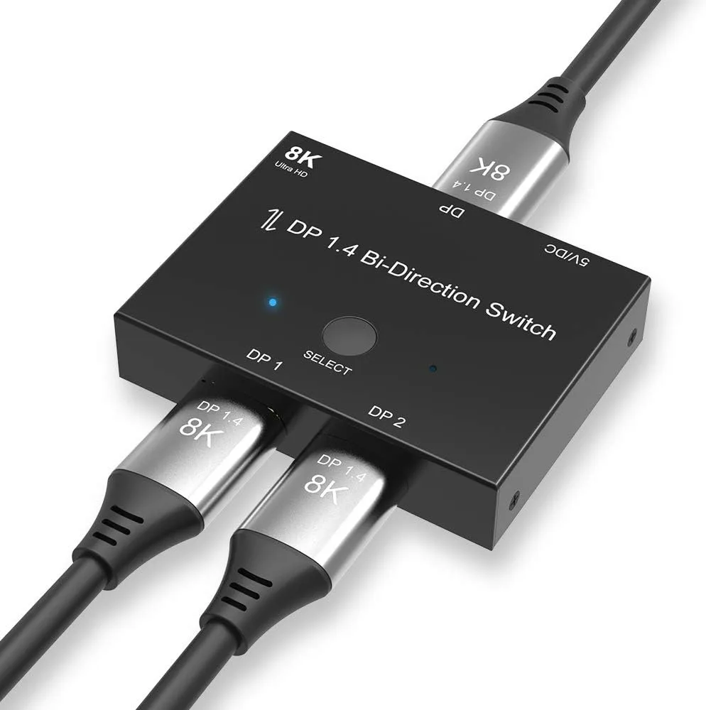 CableDeconn CableDeconn DP 1.4 Bi-Directional Switch 8K@30Hz 4K@120Hz 1080P@240Hz 32.4Gbps — product photo