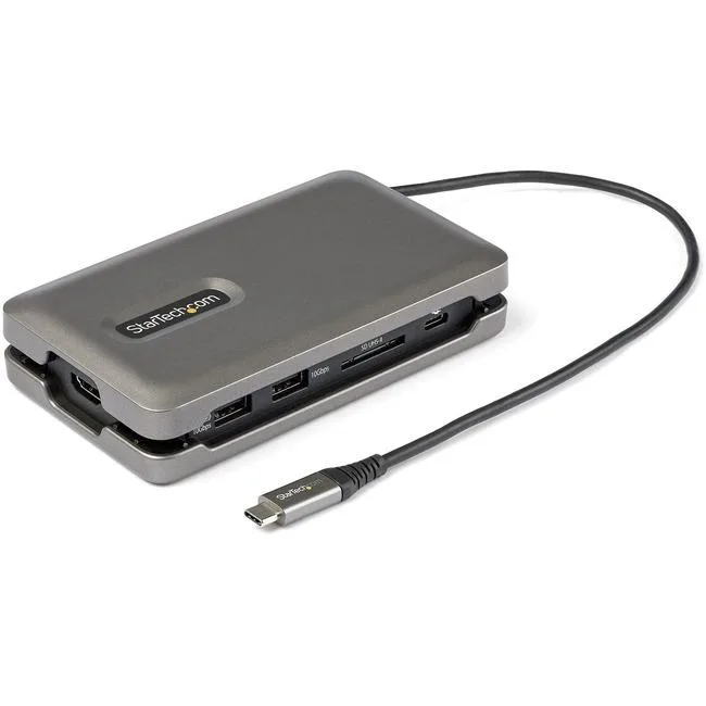 STARTECH STARTECH DKT31CSDHPD3 docking station USB-C 4K 60Hz HDMI 2.0 2-port 10Gbps 100W PD GbE SD/MicroSD 10" cable — product photo