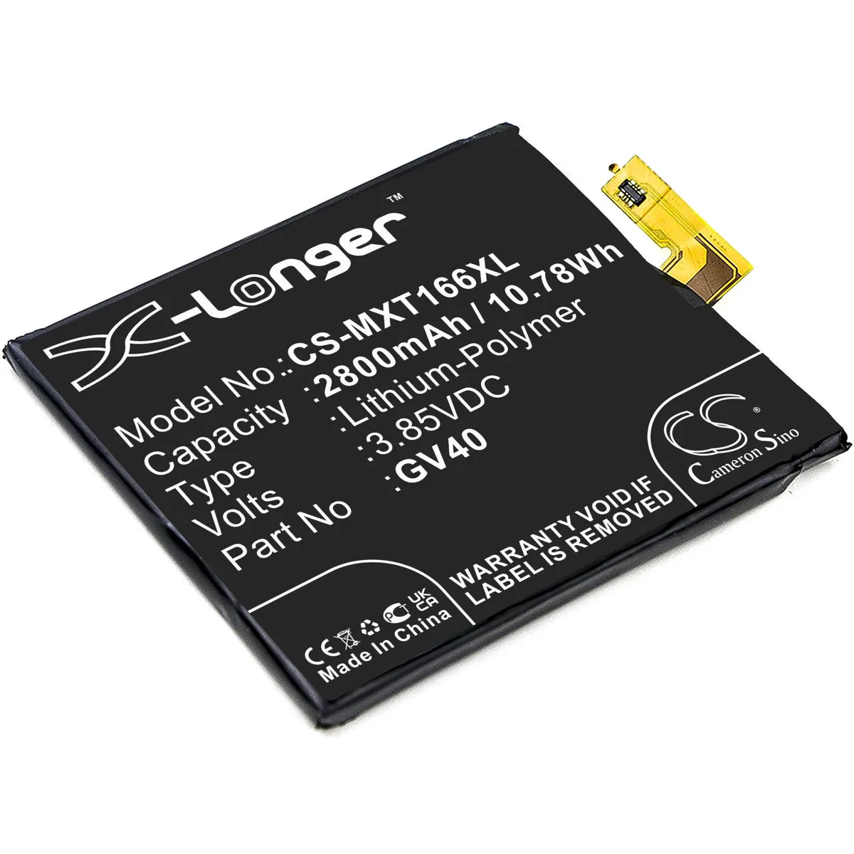 Cameron & Co Cameron & Co DS-CS-MXT166XL cell phone battery 2.8 Ah — product photo