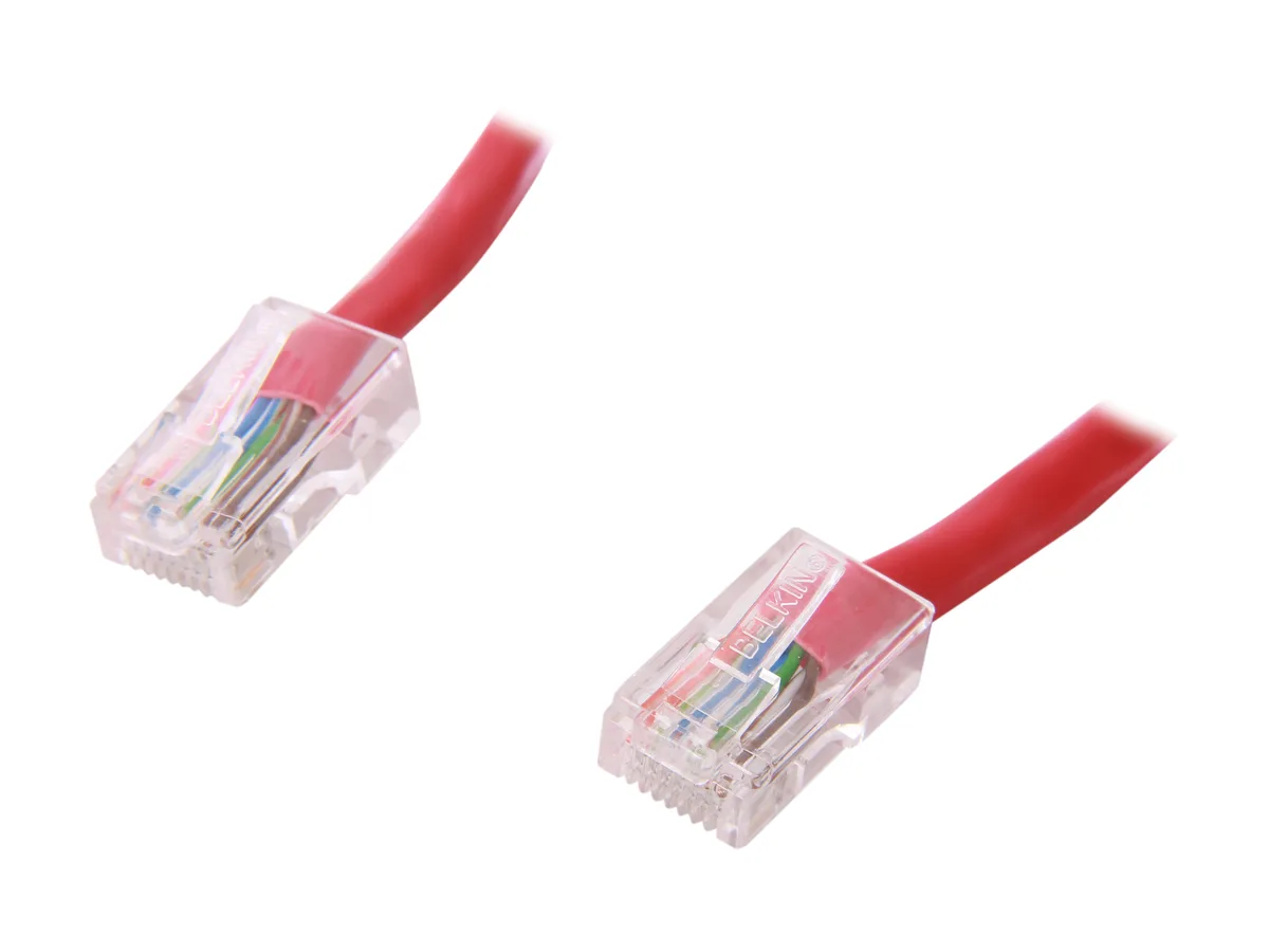 Belkin Belkin A3L791-01-RED Cat 5e network ethernet cable 1 ft red — product photo