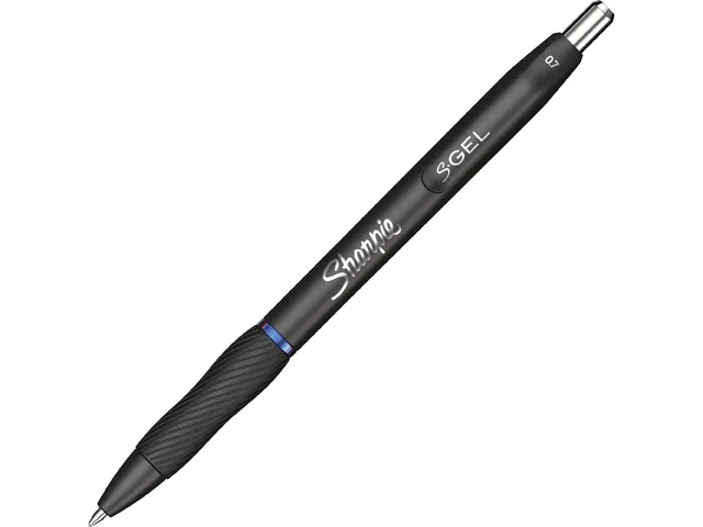 Sharpie Sharpie 2096152 S-Gel Retractable Gel Pen, Medium 0.7 mm, Blue Ink, Black Barrel, Pack of 12 — product photo