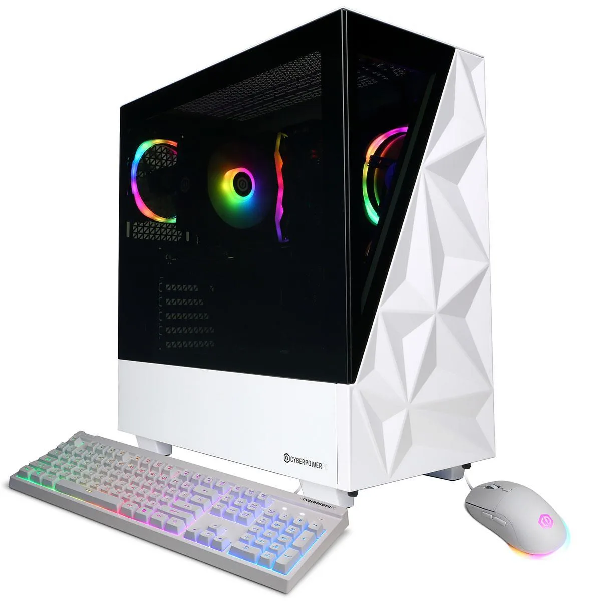 CyberpowerPC CyberpowerPC Gamer Master Gaming PC AMD Ryzen 5 8400F 16GB DDR5 2TB NVMe RTX 5060 8GB White — product photo