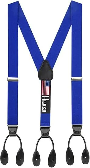 Hold'Em Hold'Em Tuxedo Suspenders Royal Blue Tall 54" 1.25" Button End — product photo