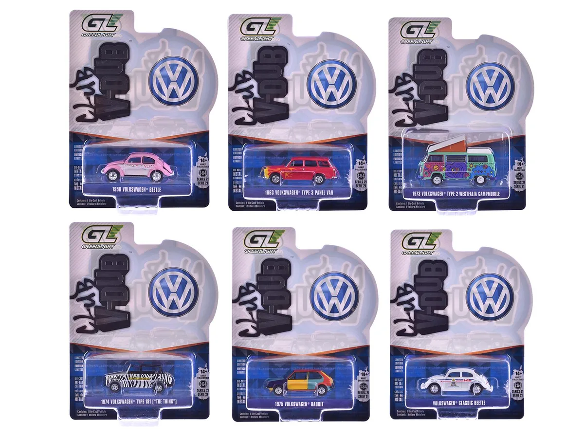 GREENLIGHT GREENLIGHT "Club Vee-Dub" Series 21 6-piece 1/64 Diecast Set — product photo